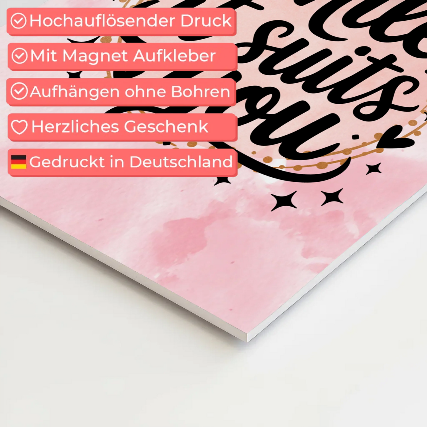 Spruch Fotoboard Magnet Wandbild Smile it suits you