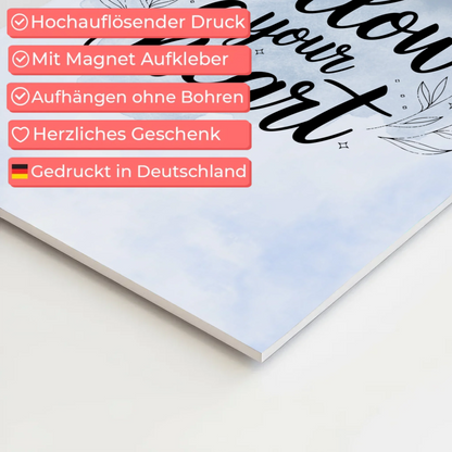 Magnet Poster Spruch Follow Your Heart personalisiert