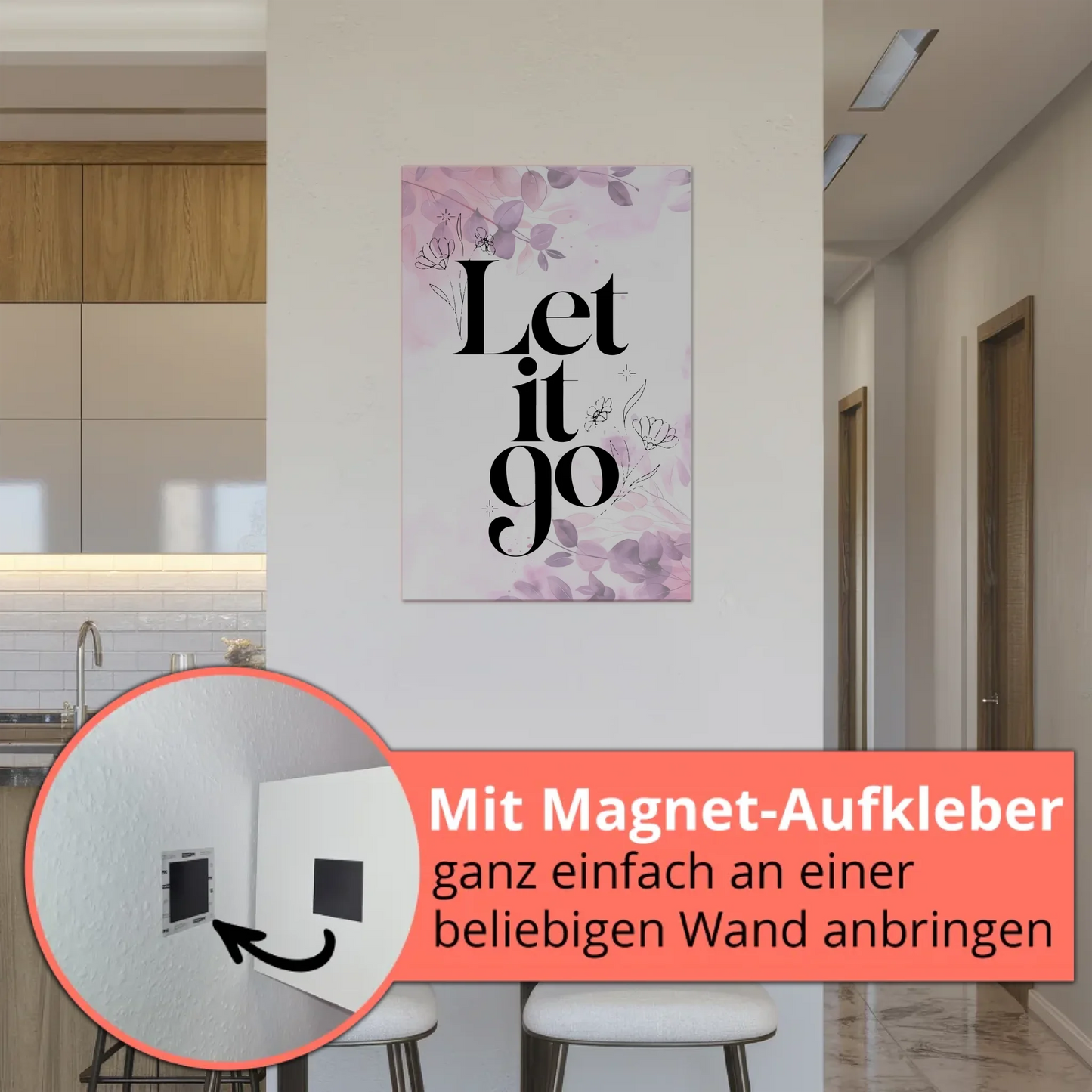 Magnet Poster mit Spruch Let it go personalisiert