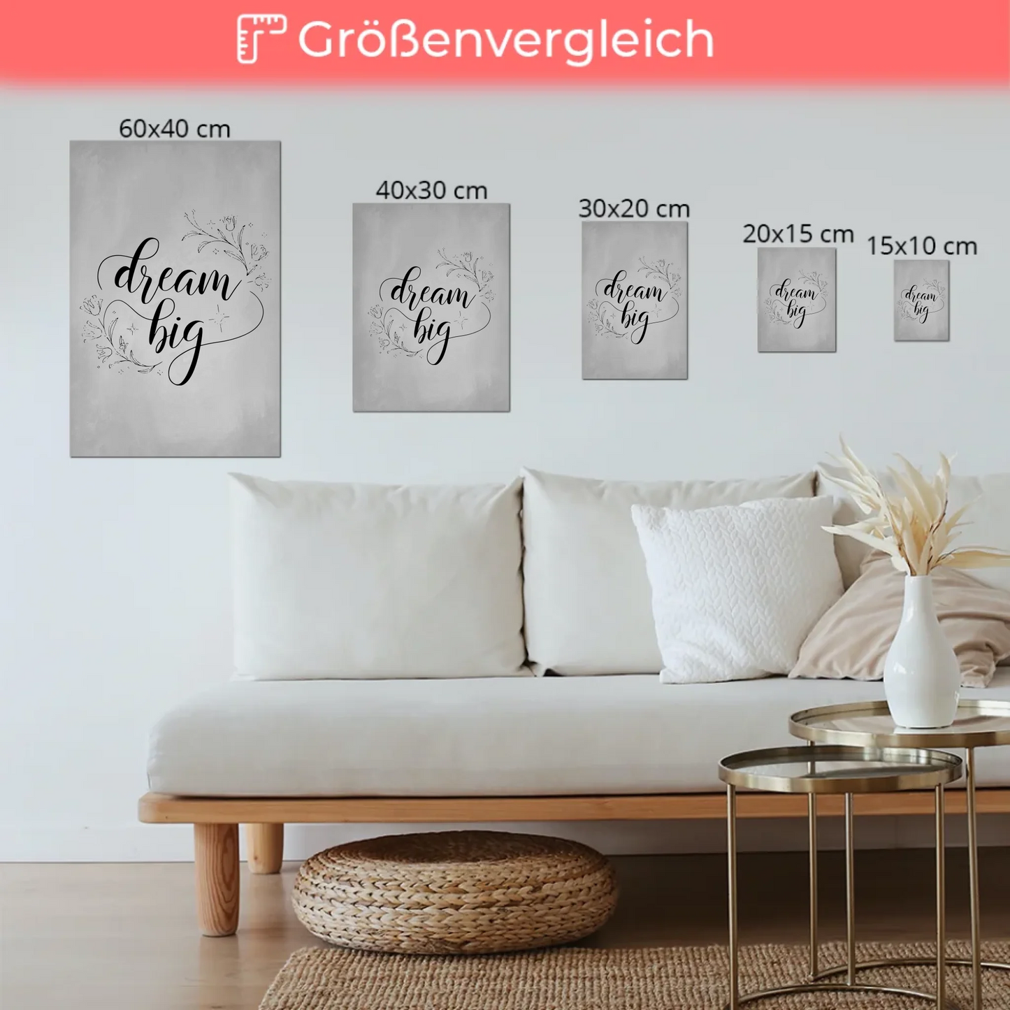 Sprüche Poster Magentisch Dream Big personalisiert