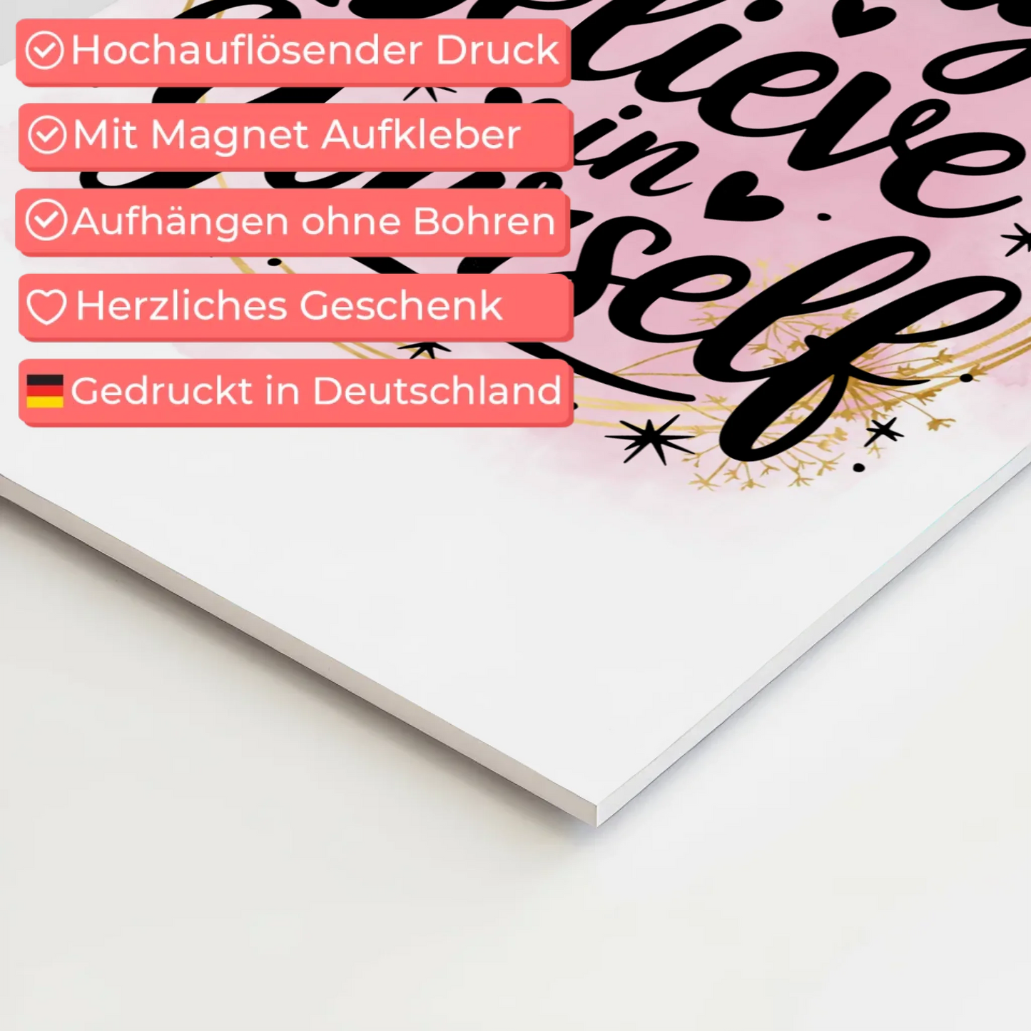 Magnet Poster mit Spruch Always believe in yourself