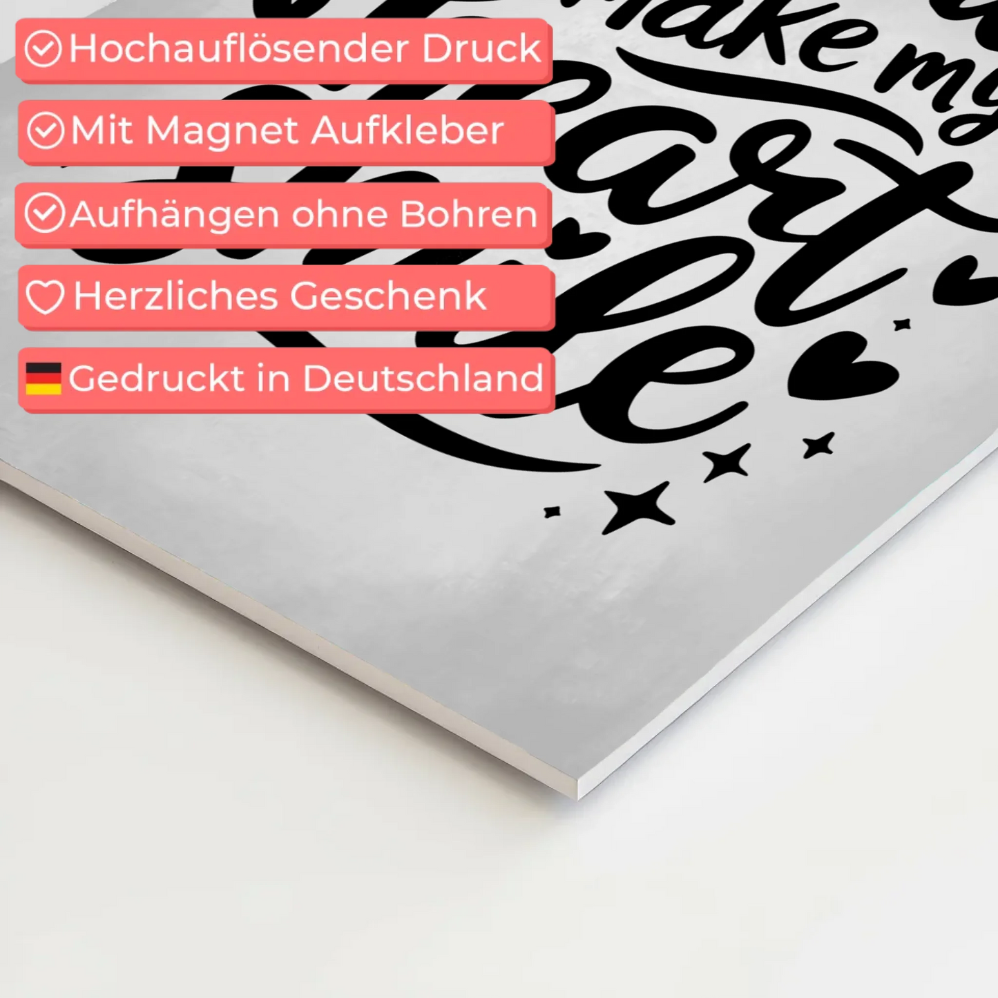 Spruch Fotoboard Magnet Wandbild You Make My Heart Smile