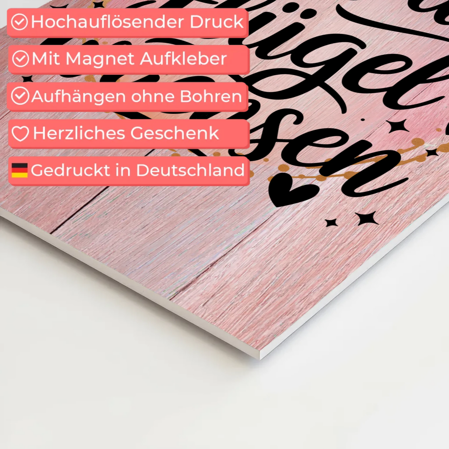 Spruch Fotoboard Magnet Wandbild Lass dir Flügel wachsen