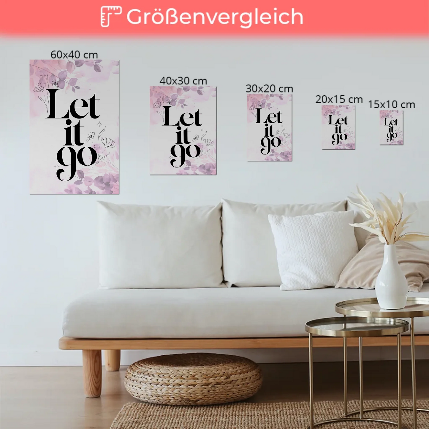 Magnet Poster mit Spruch Let it go personalisiert