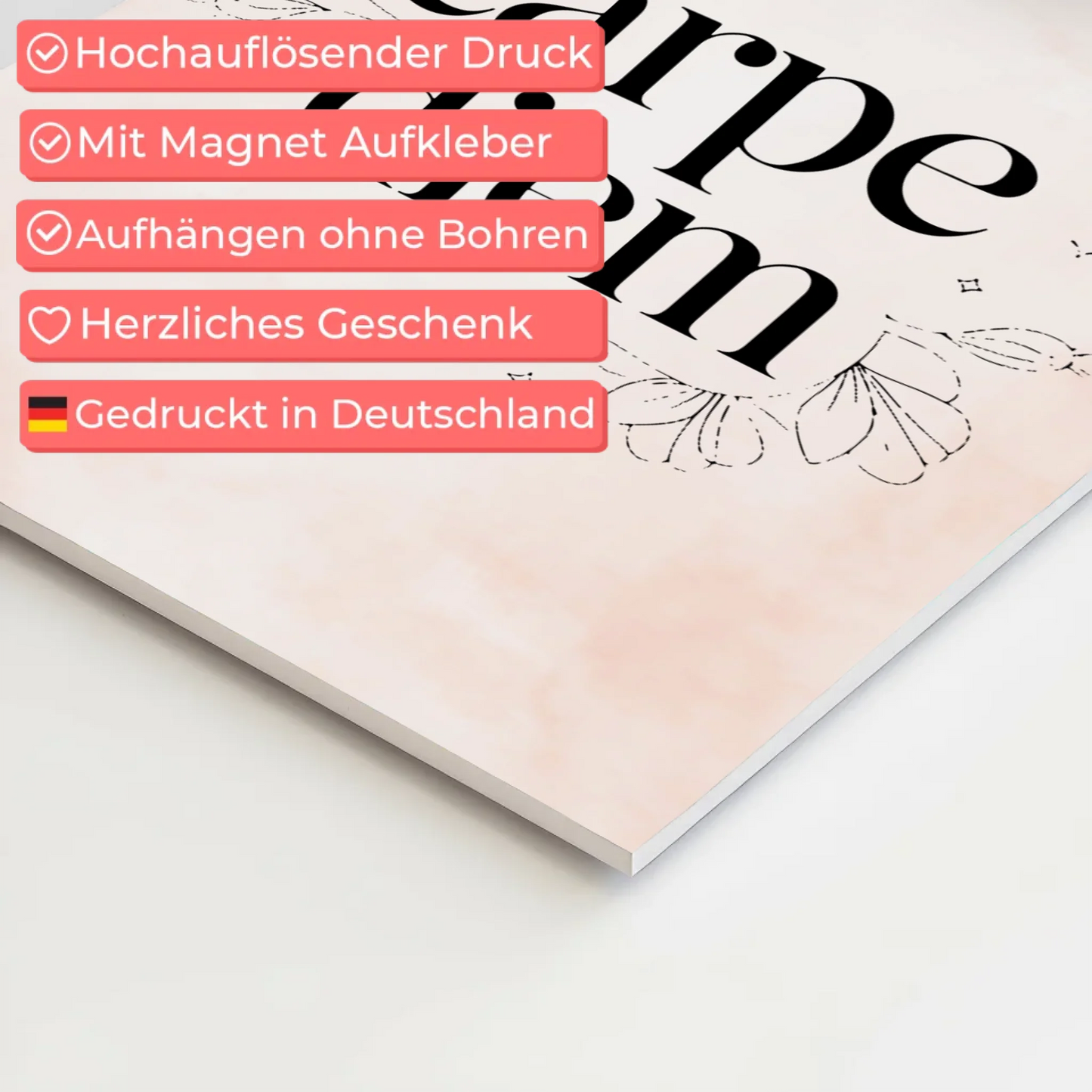 Magnet Poster mit Spruch Carpe Diem personalisiert