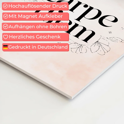 Magnet Poster mit Spruch Carpe Diem personalisiert