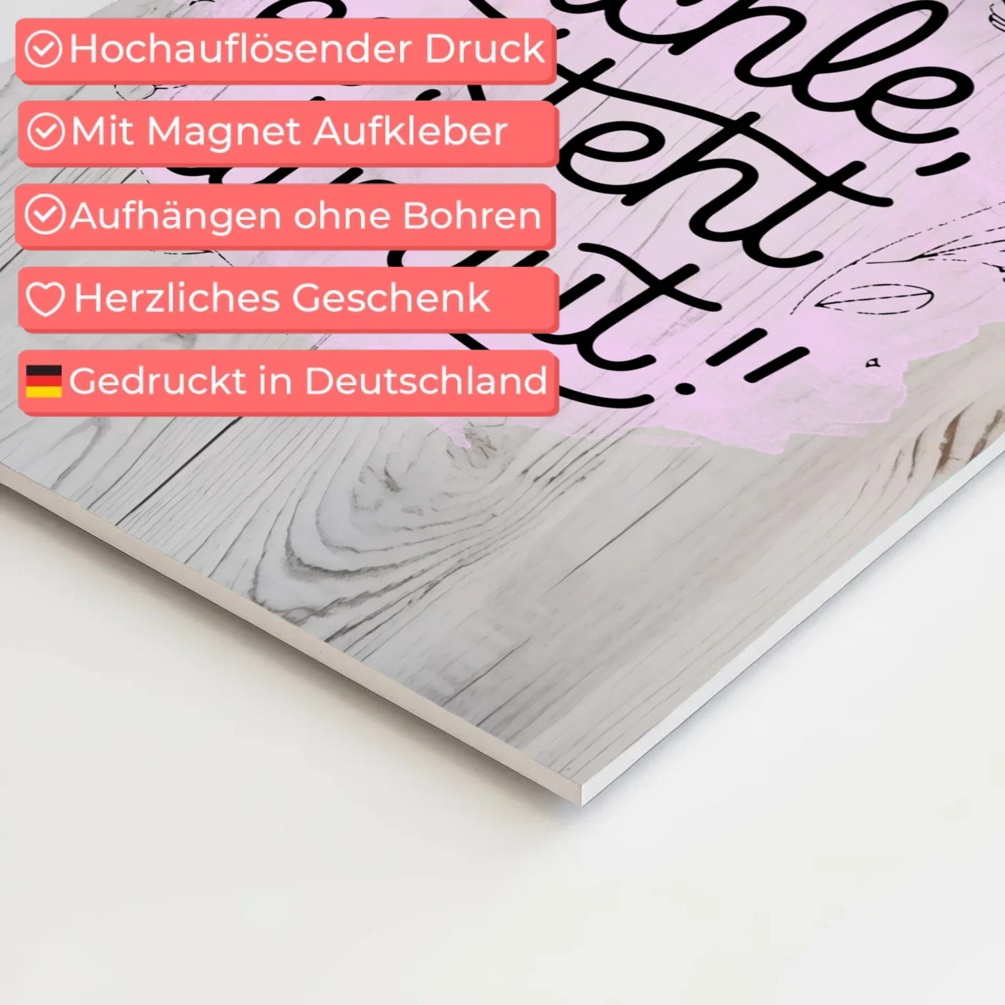 Spruch Fotoboard Magnet Wandbild Lächle es steht dir gut