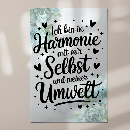 Affirmation Magnet Wandbild Ich bin in Harmonie Poster Fotoboard