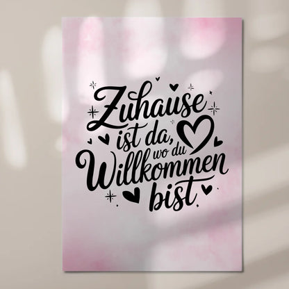 Magnet Poster mit Spruch Zuhause Willkommen Geschenk