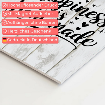 Happiness is Homemade Spruch Fotoboard Magnet Wandbild