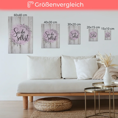 Spruch Fotoboard Magnet Wandbild Sei du selbst Geschenk