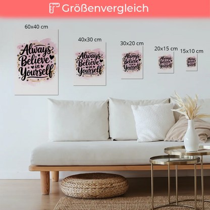Magnet Poster mit Spruch Always believe in yourself
