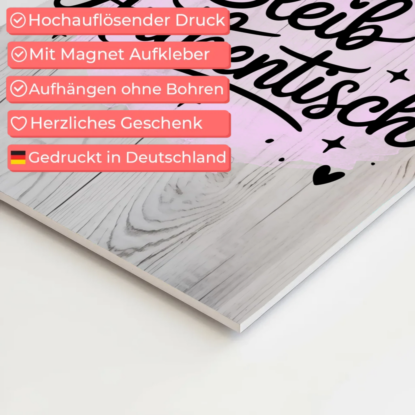 Magnet Poster Spruch Bleib authentisch personalisiert