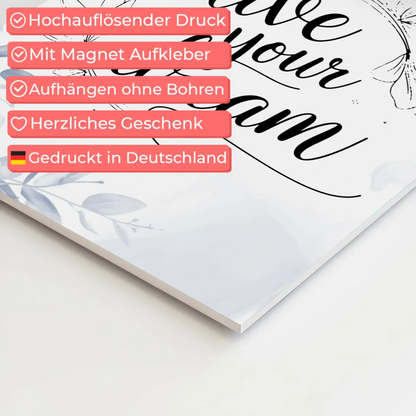 Sprüche Poster Magentisch - Live Your Dream Geschenk