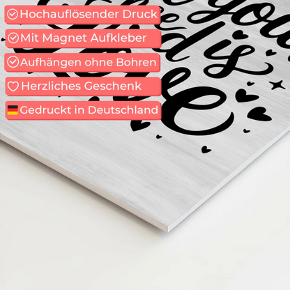 Sprüche Poster Magentisch All You Need Is Love Geschenk