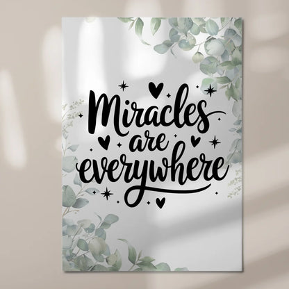 Magnet Poster mit Spruch Miracles are everywhere