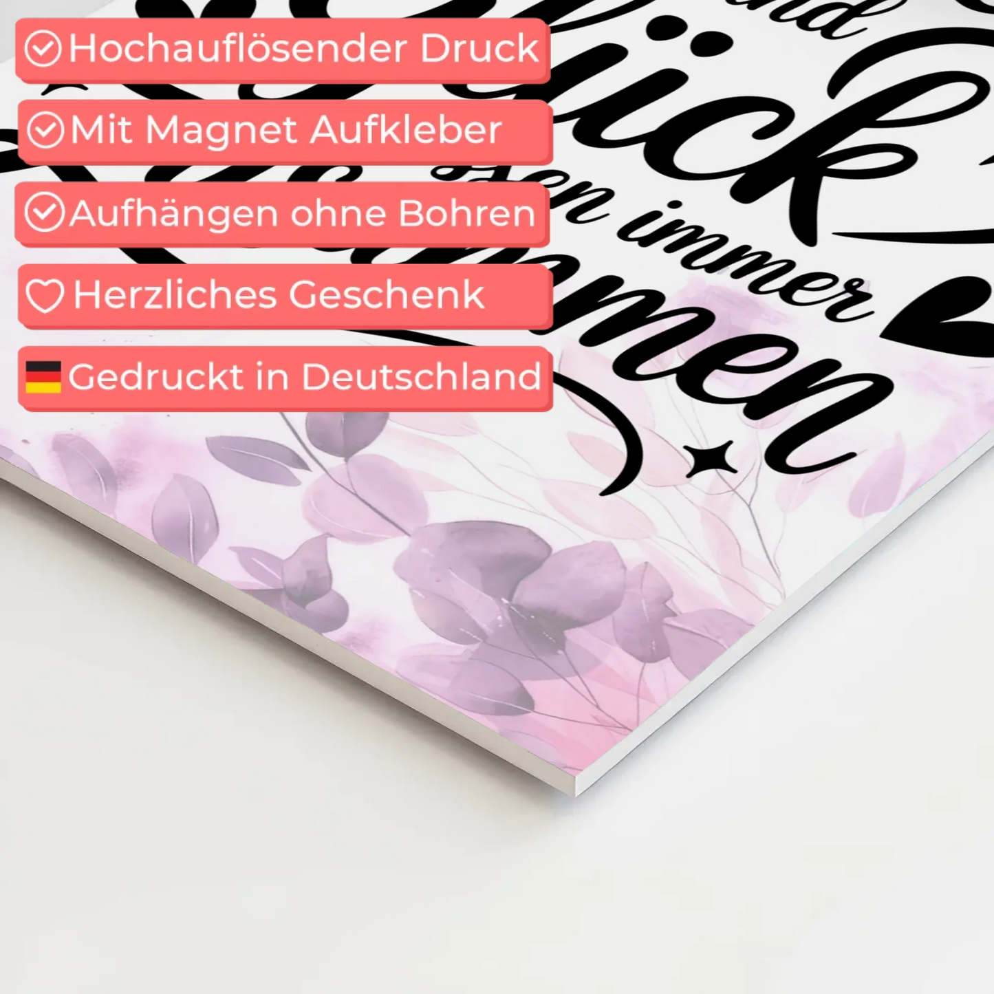 Spruch Fotoboard Magnet Wandbild Liebe Glück Geschenk