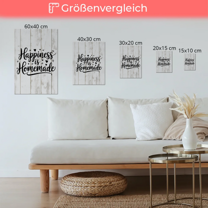 Happiness is Homemade Spruch Fotoboard Magnet Wandbild
