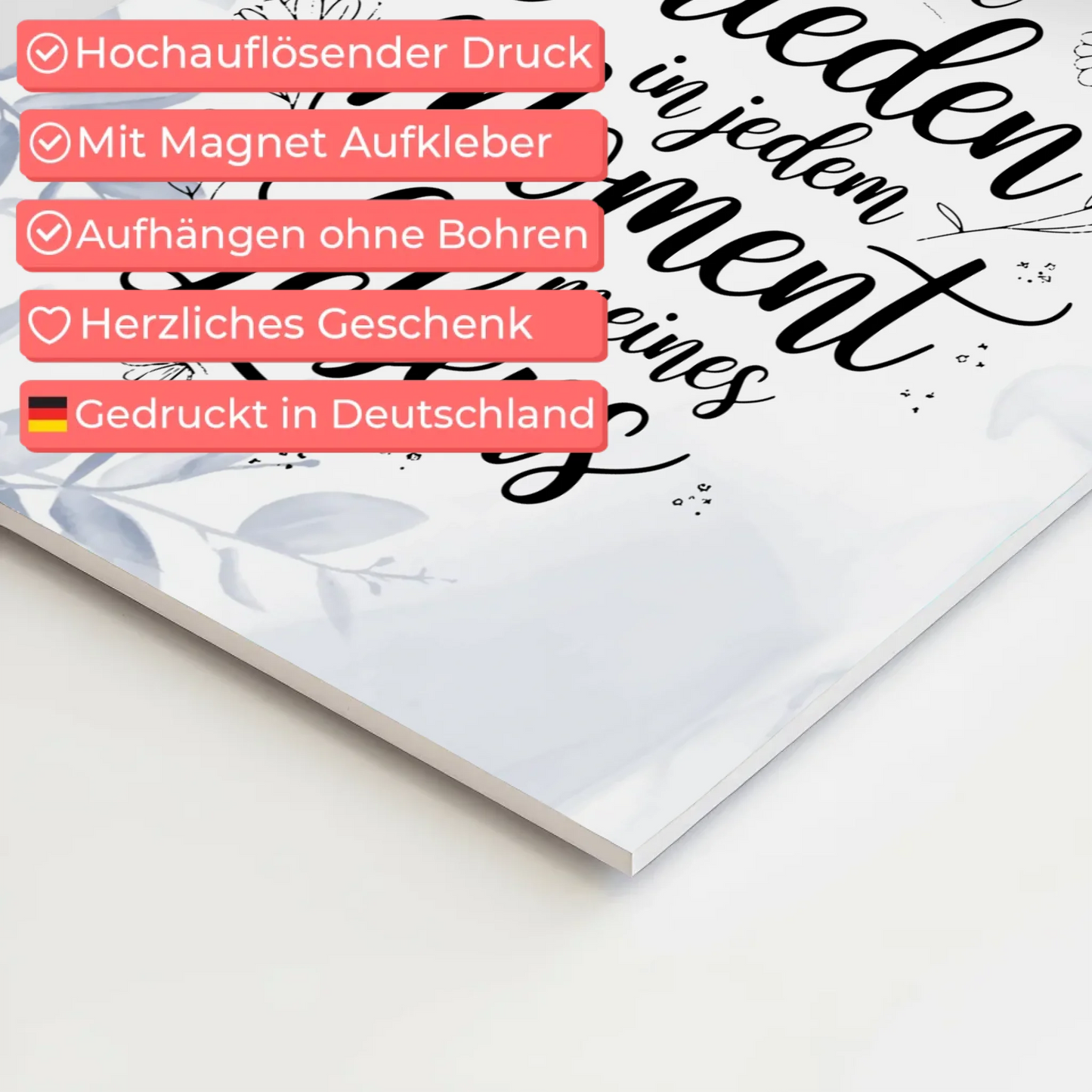 Magnet Poster mit Spruch Affirmation Positiv Frieden Leben