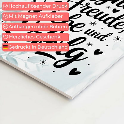 Affirmation Magnet Poster - Positiv: Freude, Liebe, Erfolg