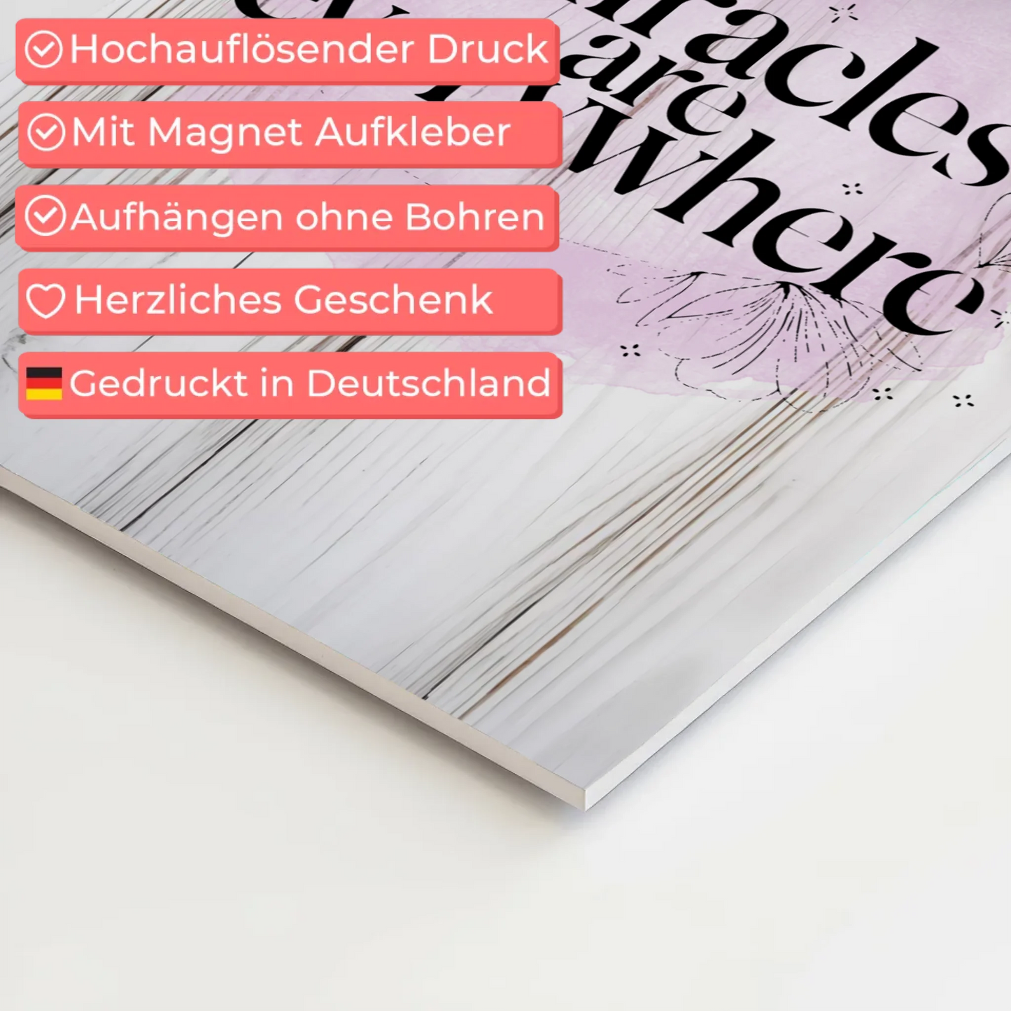 Sprüche Poster Magentisch Miracles are Everywhere