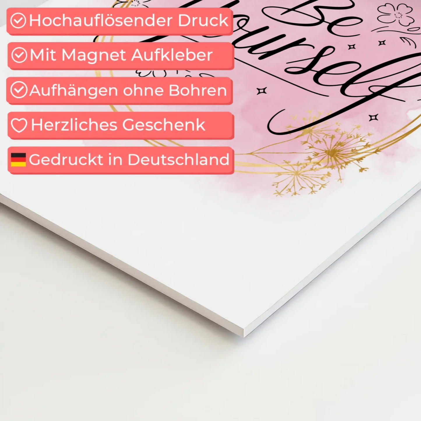 Spruch Fotoboard Magnet Wandbild Be Yourself Geschenk