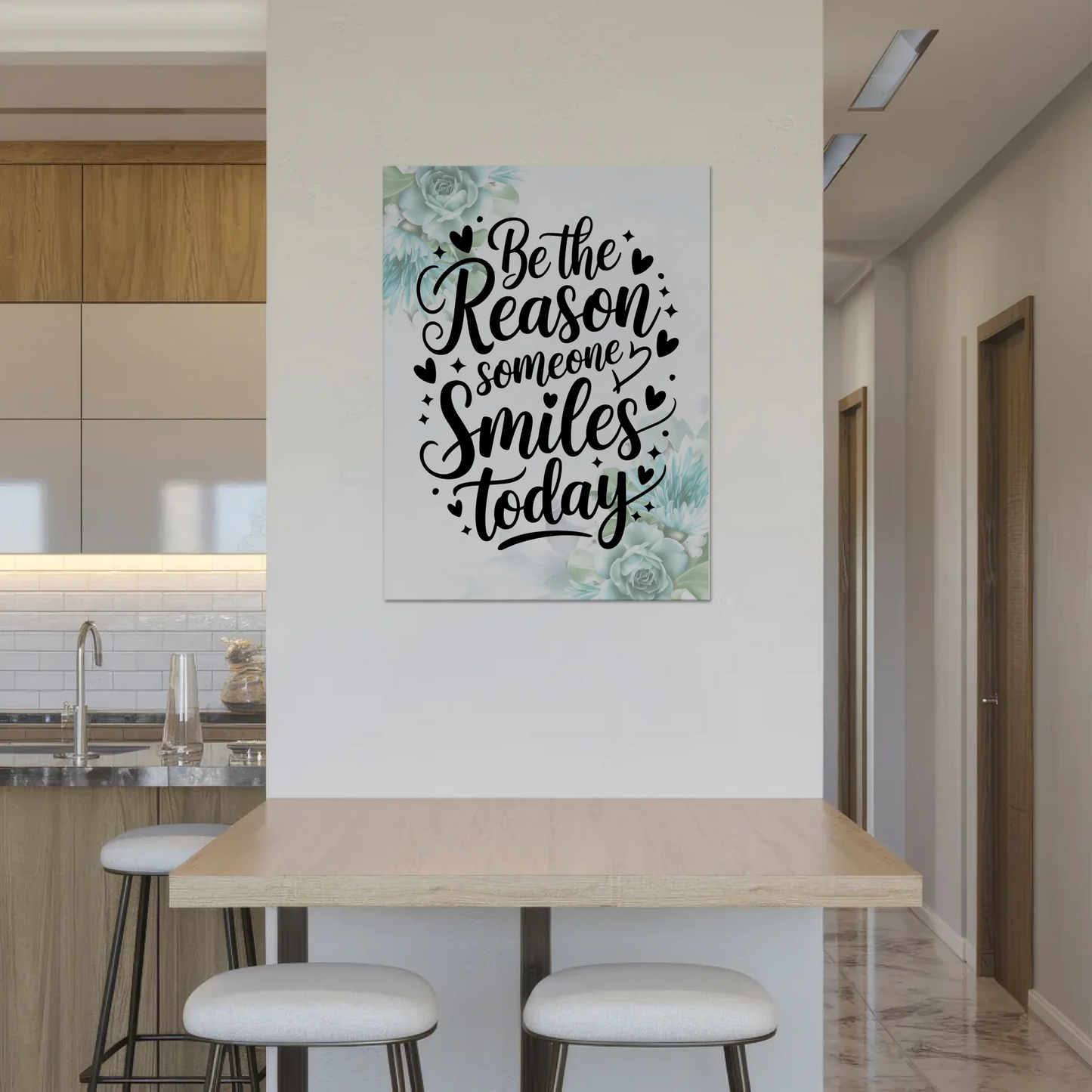Spruch Fotoboard Magnet Wandbild Be the Reason Smiles