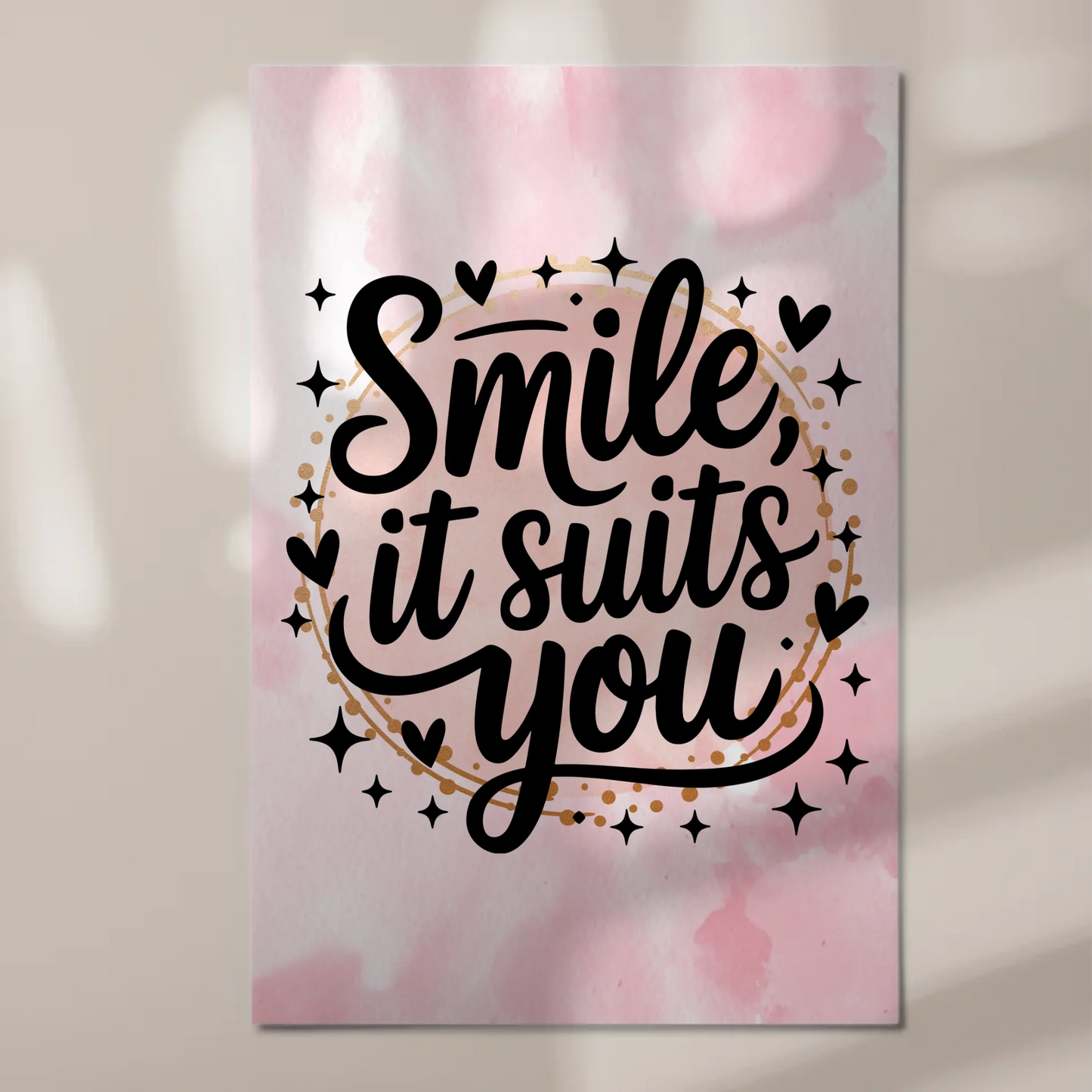 Spruch Fotoboard Magnet Wandbild Smile it suits you