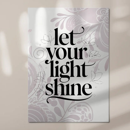 Spruch Fotoboard Magnet Wandbild Let Your Light Shine