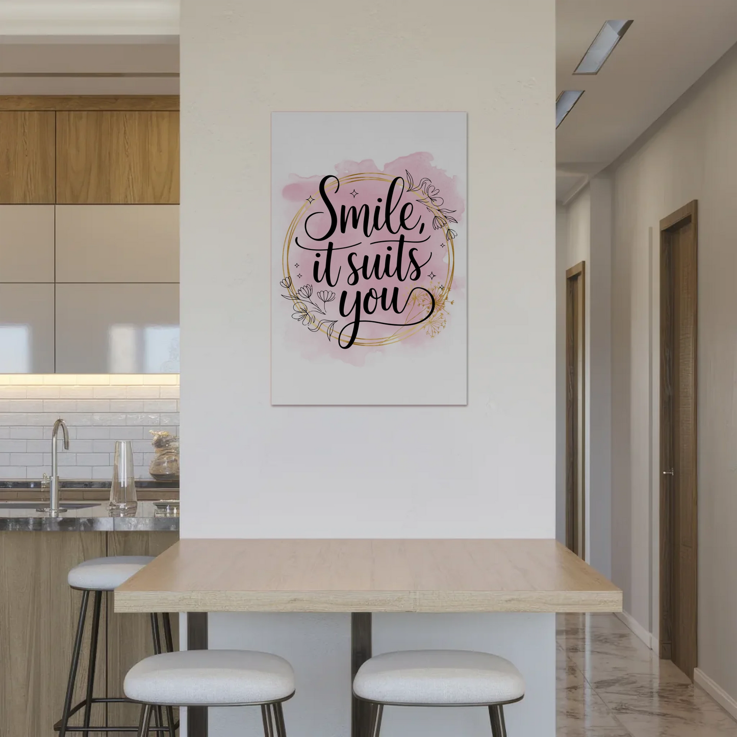 Sprüche Poster Magentisch Smile It Suits You Geschenk