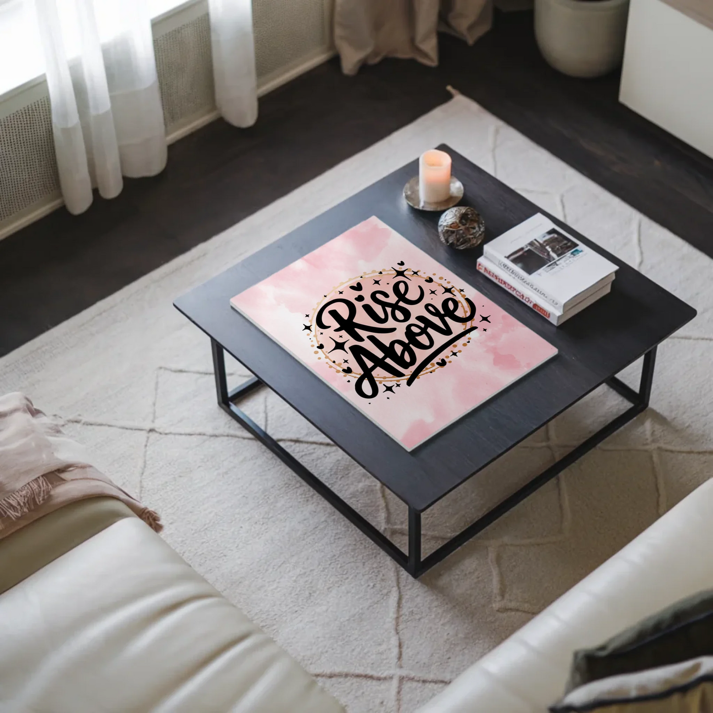 Magnet Poster mit Spruch Rise Above personalisiert