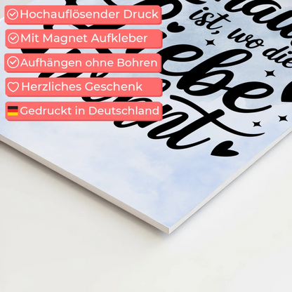 Sprüche Poster Magentisch Zuhause ist wo Liebe wohnt