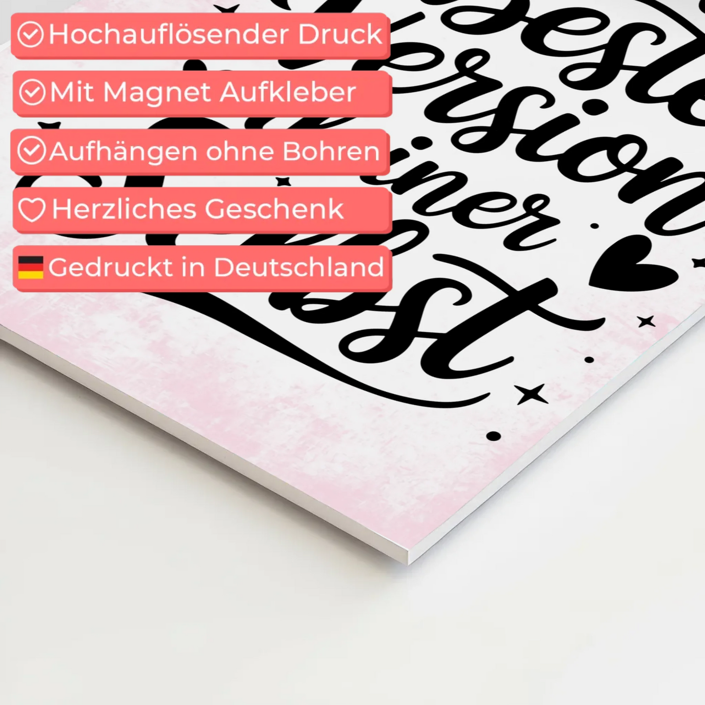 Spruch Fotoboard Magnet Wandbild Beste Version deiner Selbst