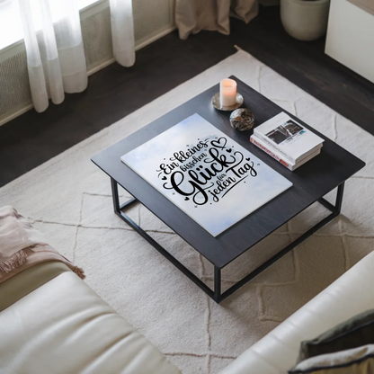 Spruch Fotoboard Magnet Wandbild - Glück für jeden Tag