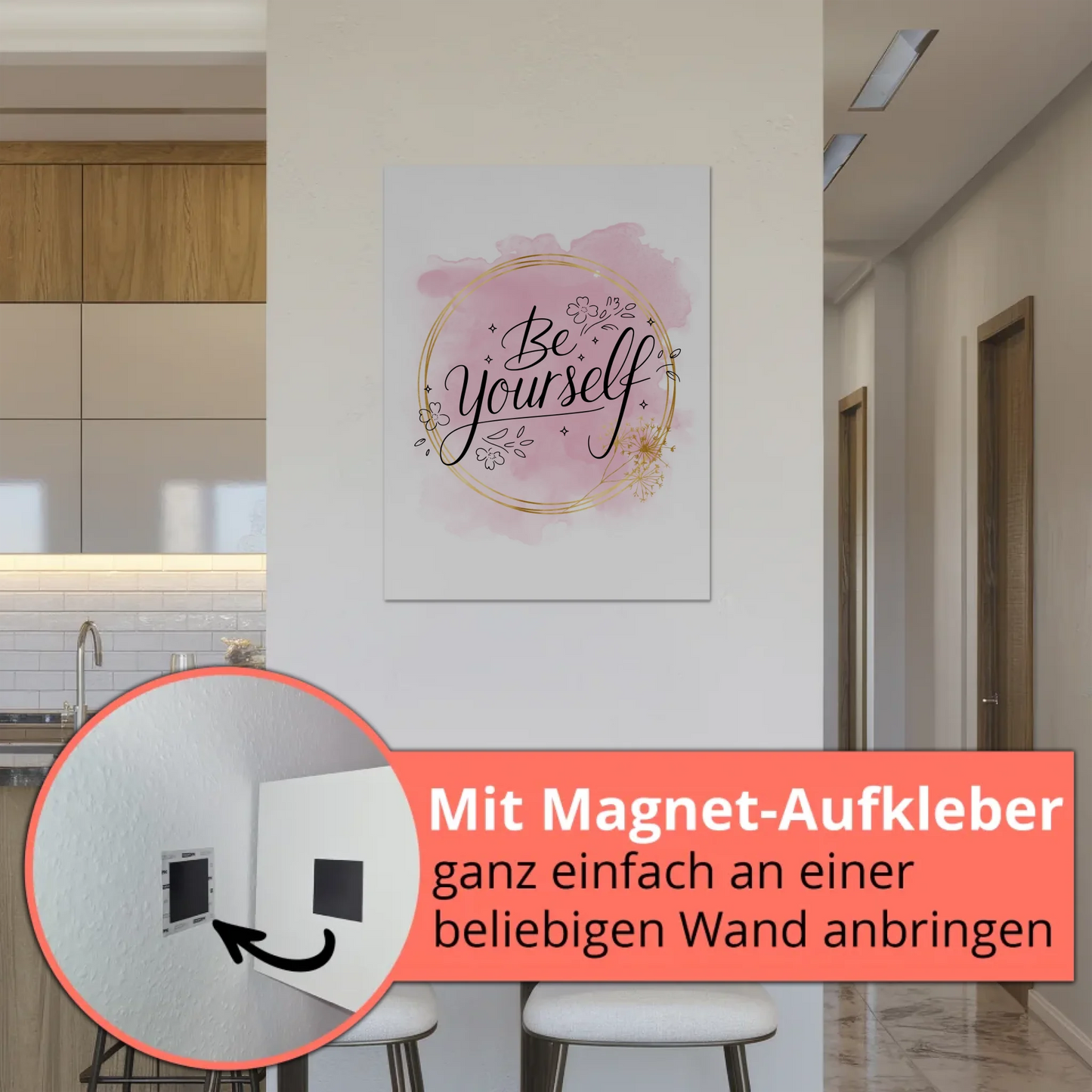 Spruch Fotoboard Magnet Wandbild Be Yourself Geschenk