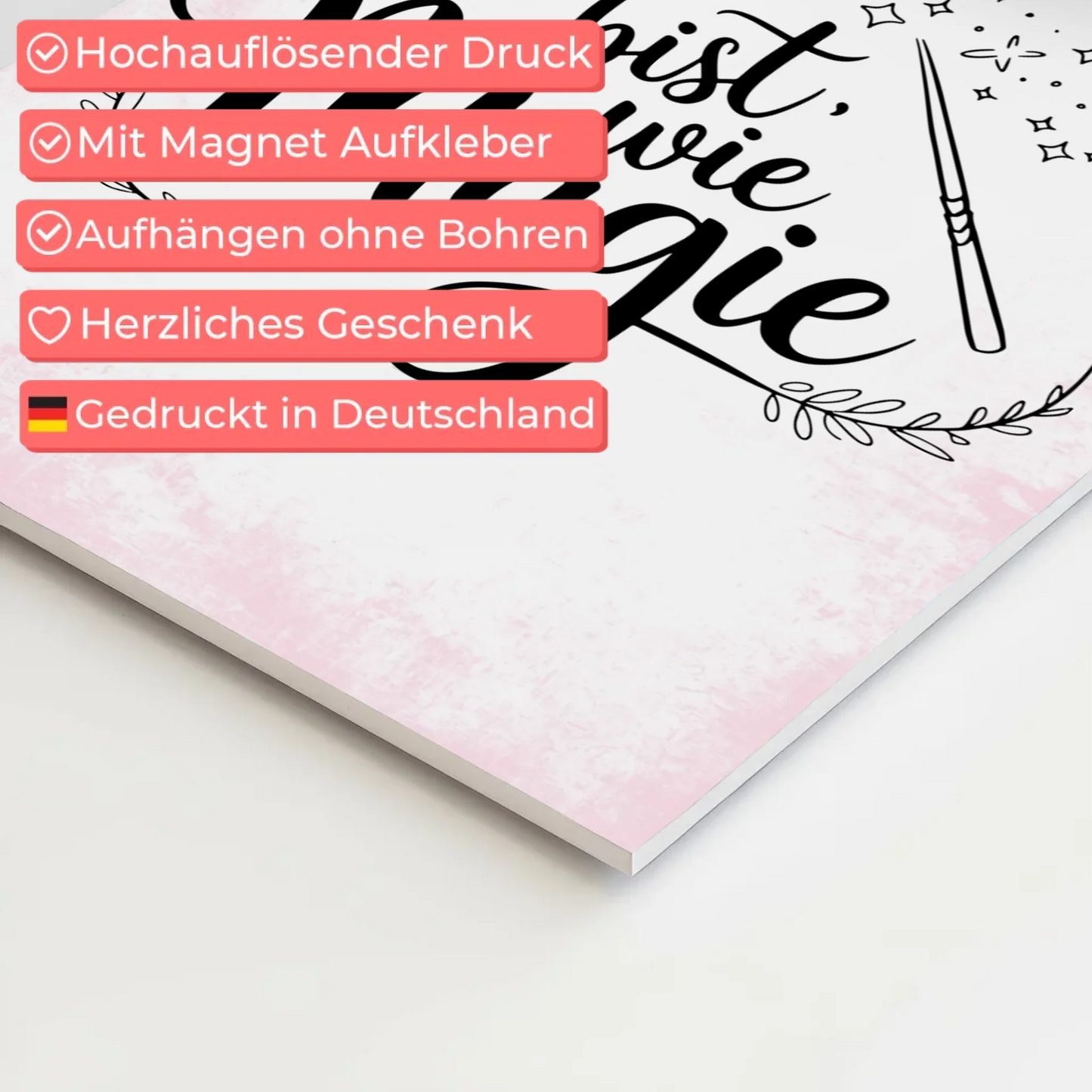 Magnet Poster mit Spruch Du bist wie Magie Geschenk