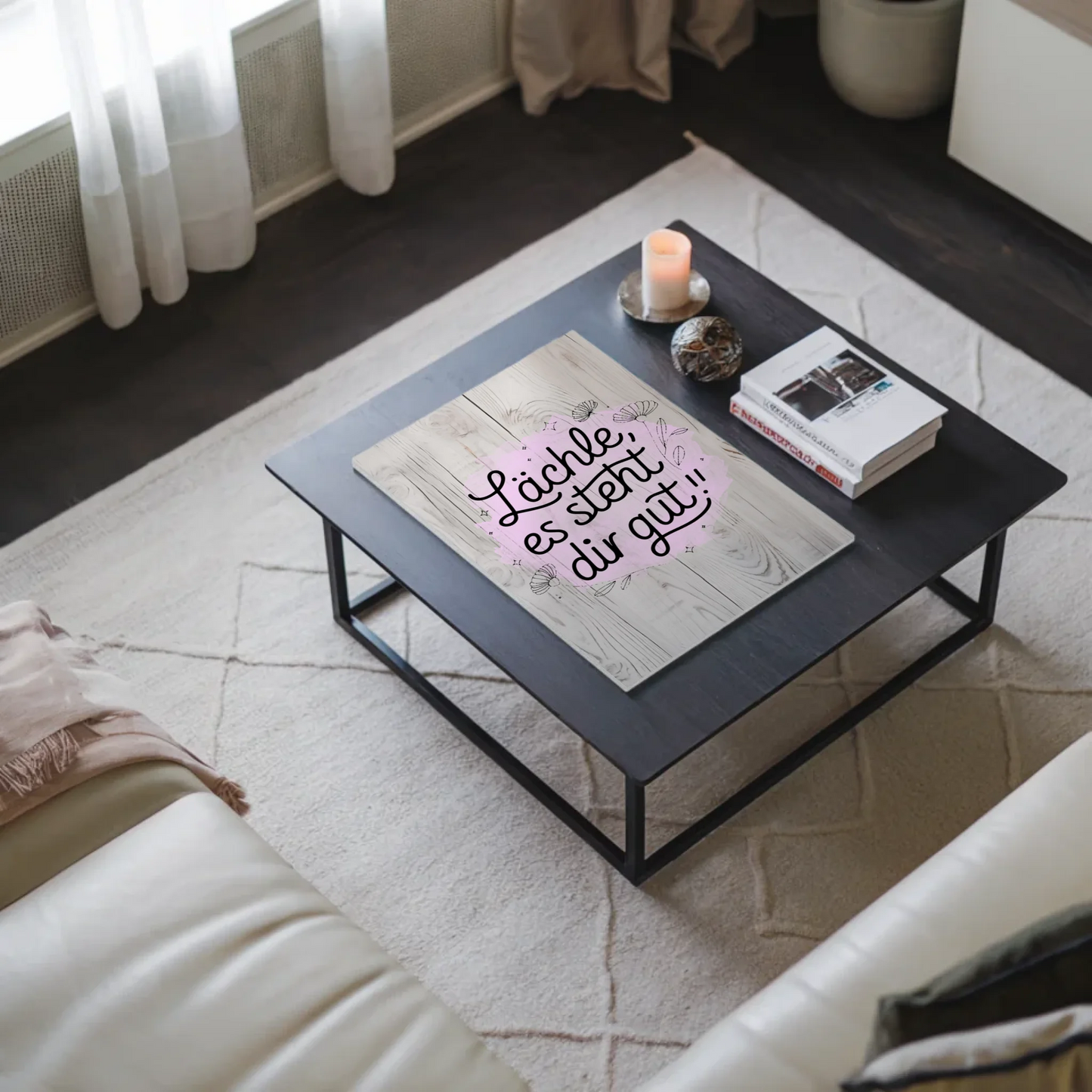 Spruch Fotoboard Magnet Wandbild Lächle es steht dir gut