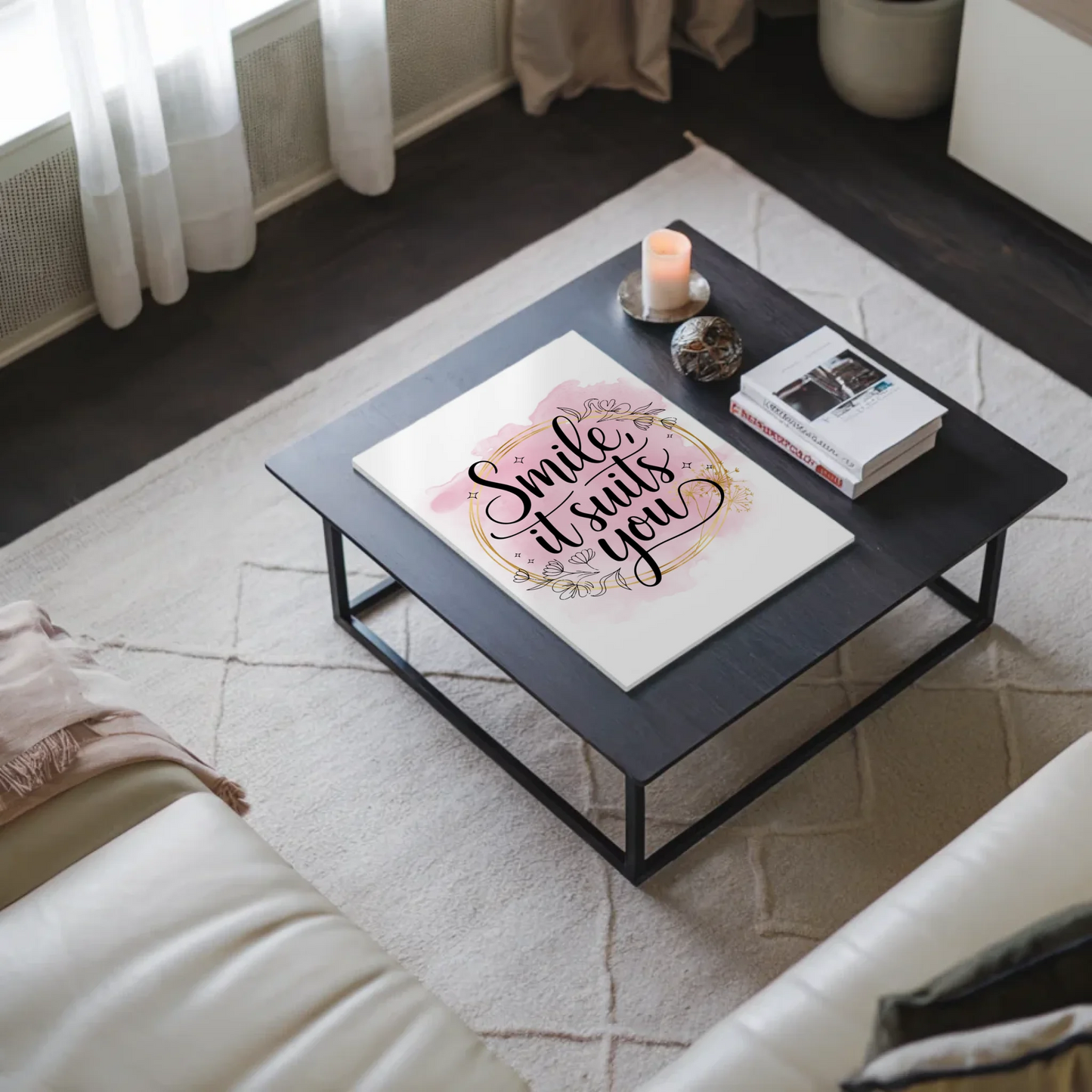 Sprüche Poster Magentisch Smile It Suits You Geschenk