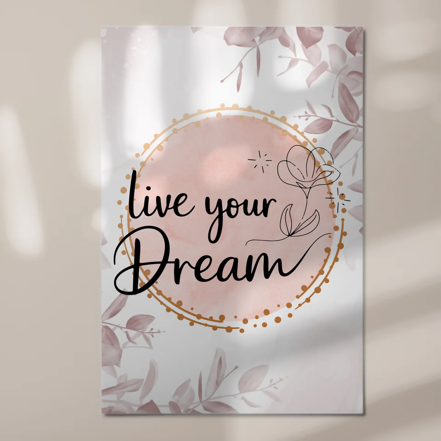 Magnet Poster mit Spruch Live your dream personalisiert Fotoboard
