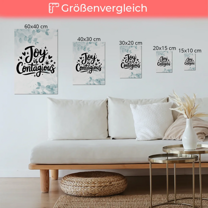 Magnet Poster Spruch Joy is Contagious personalisiert