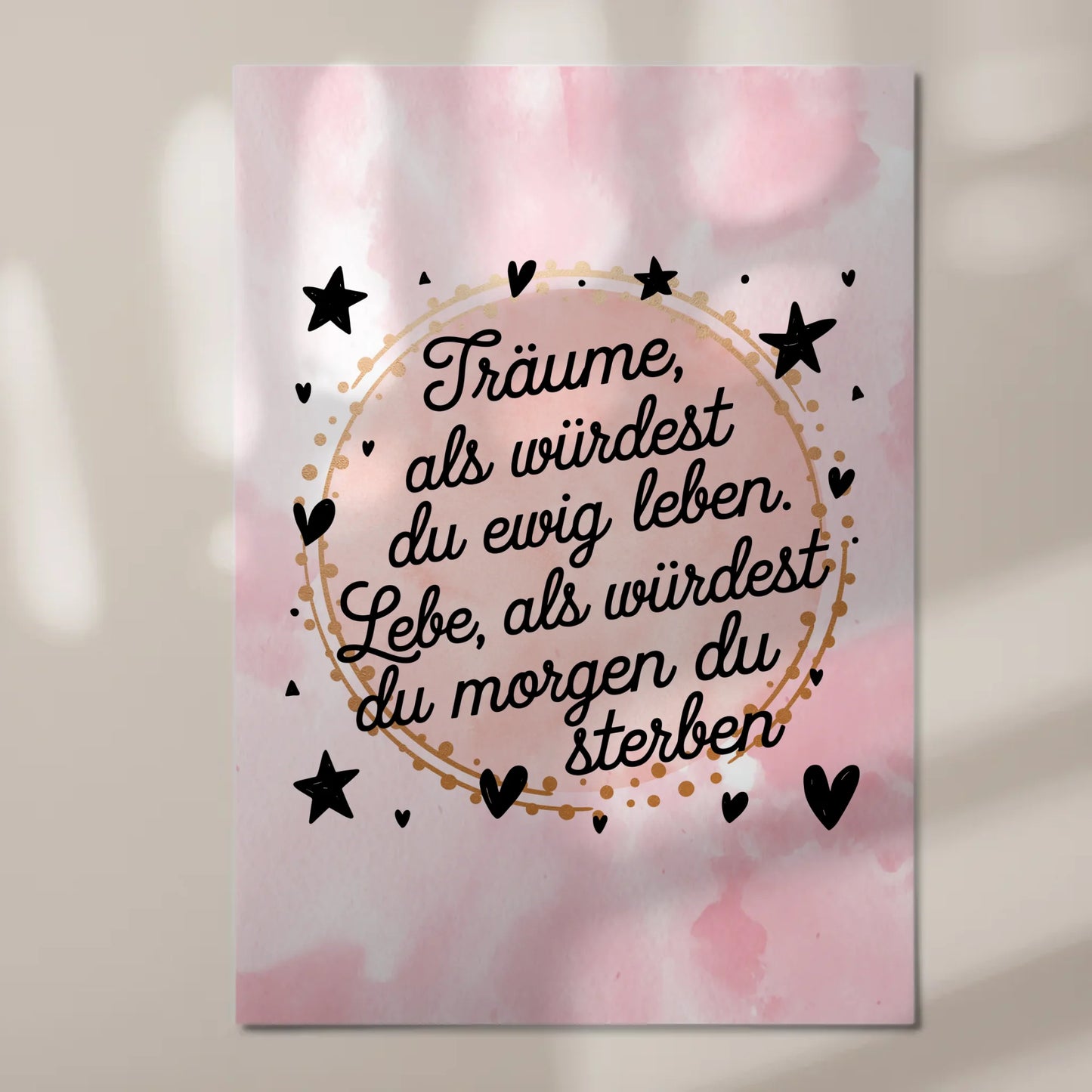 Magnet Poster Spruch Träume Lebe Ewig Leben Morgen