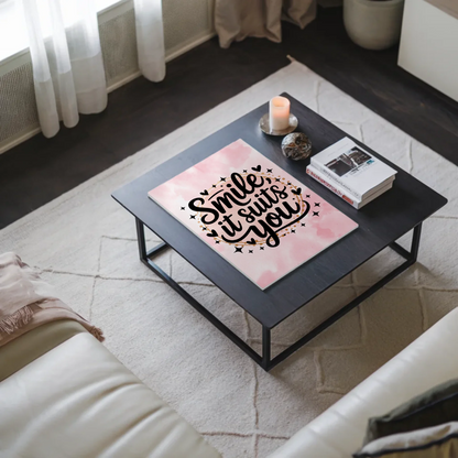 Spruch Fotoboard Magnet Wandbild Smile it suits you