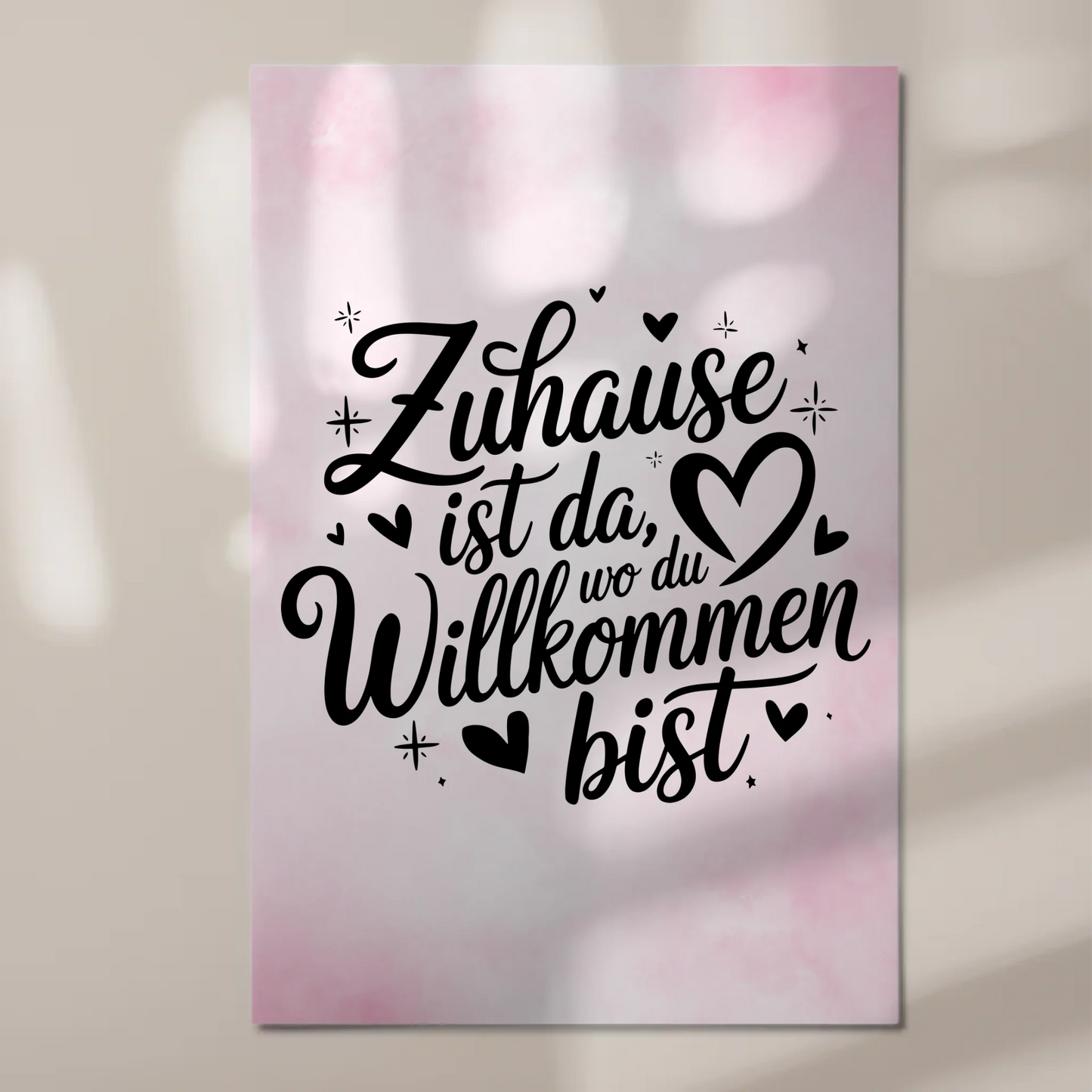 Magnet Poster mit Spruch Zuhause Willkommen Geschenk