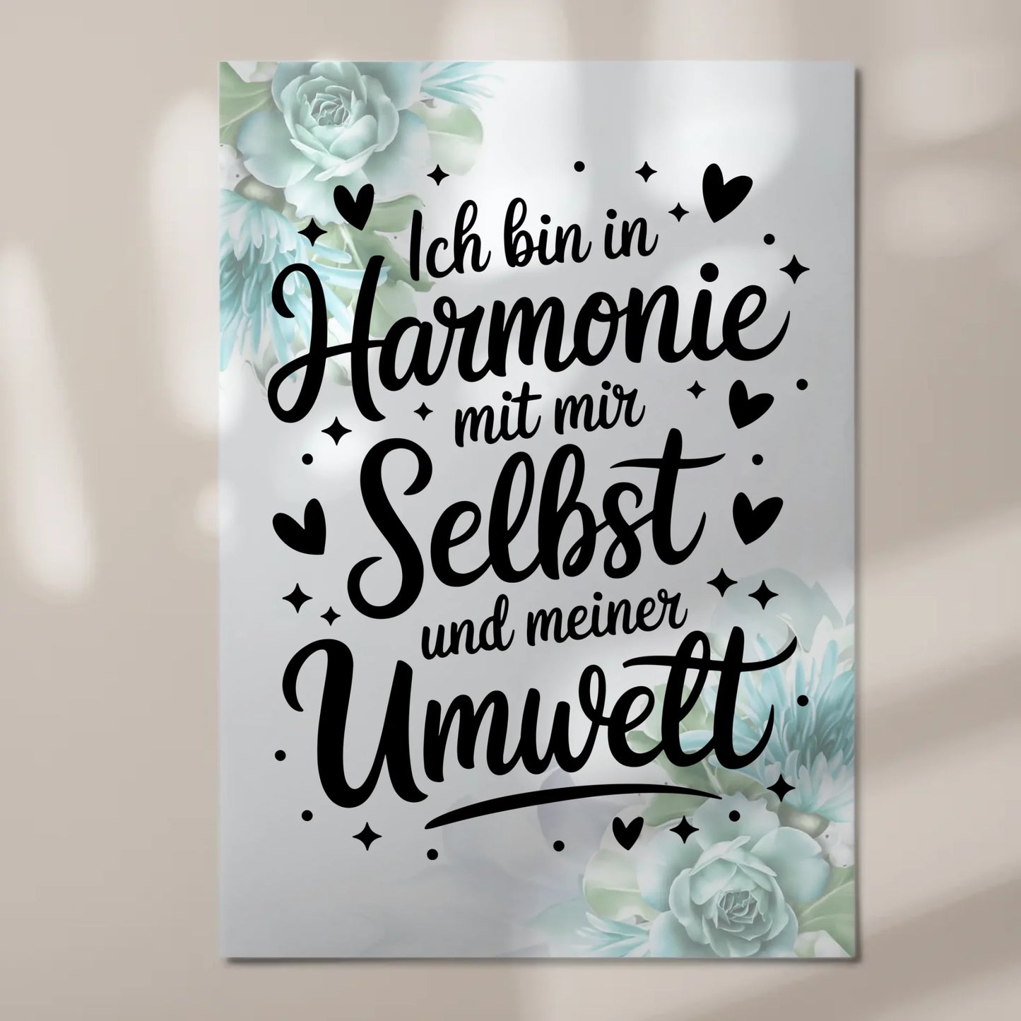 Affirmation Magnet Wandbild Ich bin in Harmonie Poster Fotoboard