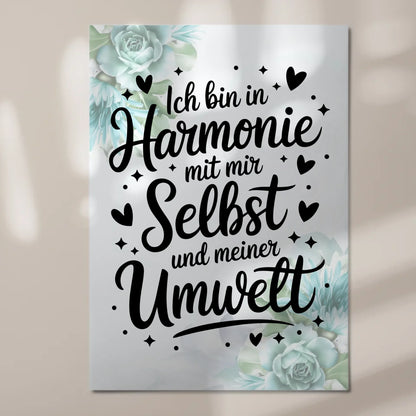 Affirmation Magnet Wandbild Ich bin in Harmonie Poster Fotoboard