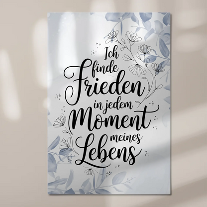 Magnet Poster mit Spruch Affirmation Positiv Frieden Leben