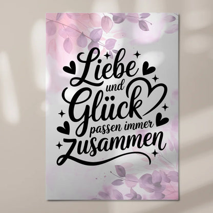 Spruch Fotoboard Magnet Wandbild Liebe Glück Geschenk