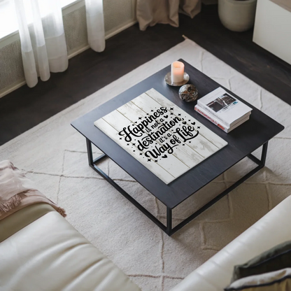 Magnet Poster mit Spruch Happiness is not a destination