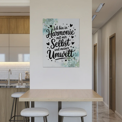 Affirmation Magnet Wandbild Ich bin in Harmonie Poster Fotoboard