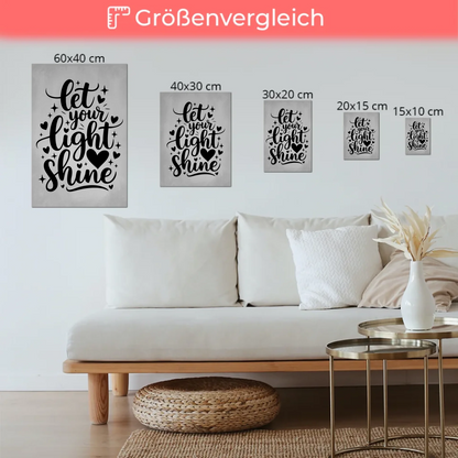 Magnet Poster mit Spruch Let your light shine Geschenk
